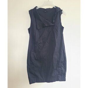 COS Women's Midi Dress Black Size 12 Cutout Neck Detail